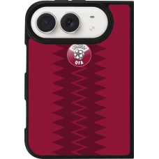 Coque iPhone Duo - Silicone rigide noir Maillot de football Qatar 2026 personnalisable