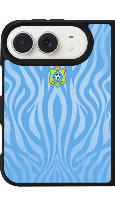 Coque iPhone Duo - Silicone rigide noir Maillot de football Re?publique de?mocratique du Congo 2026 personnalisable