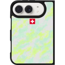 Coque iPhone Duo - Silicone rigide noir Maillot de football Suisse Away 2026 personnalisable