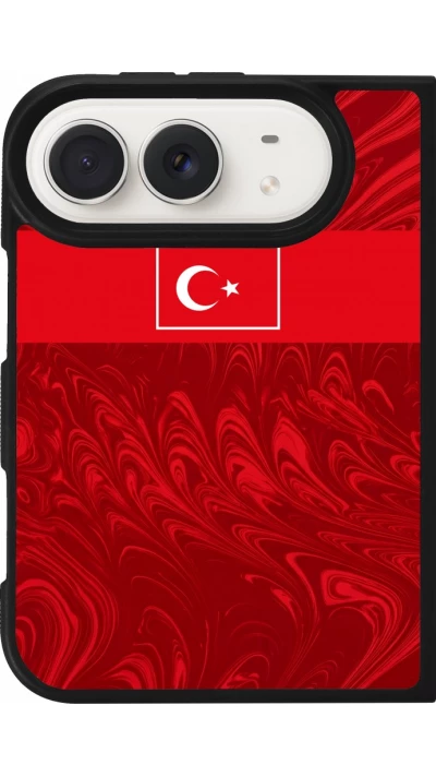 Coque iPhone Duo - Silicone rigide noir Maillot de football Turquie 2026 personnalisable