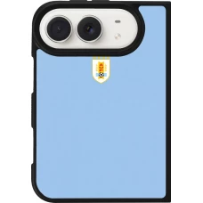 Coque iPhone Duo - Silicone rigide noir Maillot de football Uruguay 2026 personnalisable