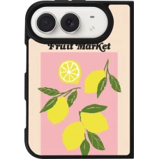 Coque iPhone Duo - Silicone rigide noir Fruit market lemons 2026
