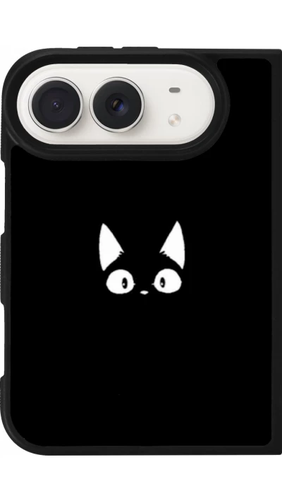 Coque iPhone Duo - Silicone rigide noir Funny cat on black
