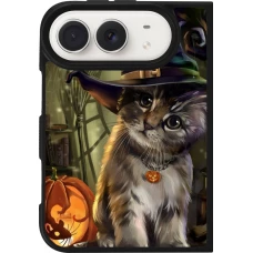 Coque iPhone Duo - Silicone rigide noir Halloween 21 Witch cat