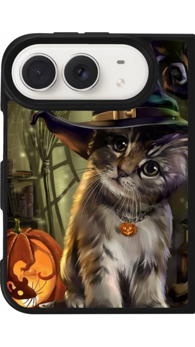 Coque iPhone Duo - Silicone rigide noir Halloween 21 Witch cat