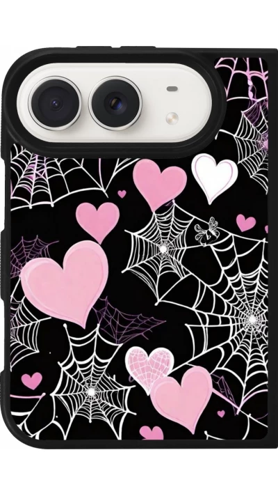 Coque iPhone Duo - Silicone rigide noir Halloween 2024 girly