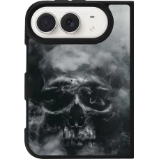 Coque iPhone Duo - Silicone rigide noir Halloween 2024 smoky skull