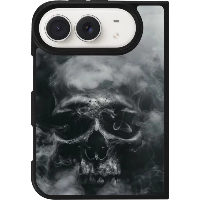 Coque iPhone Duo - Silicone rigide noir Halloween 2024 smoky skull