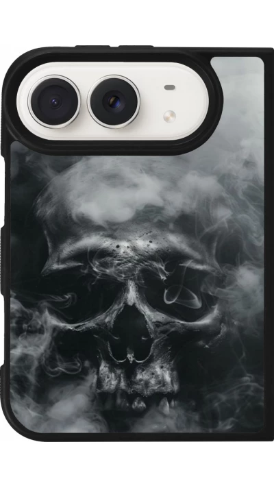 Coque iPhone Duo - Silicone rigide noir Halloween 2024 smoky skull