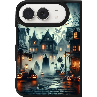 Coque iPhone Duo - Silicone rigide noir Halloween Spookville