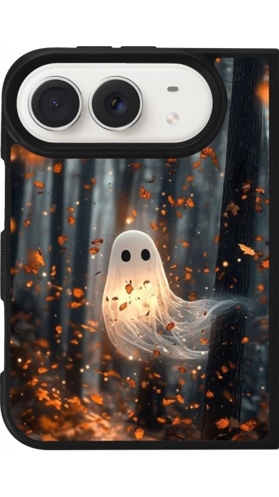 Coque iPhone Duo - Silicone rigide noir Halloween 2025 Ghost in the forest