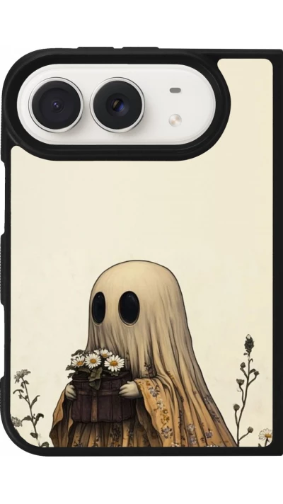 Coque iPhone Duo - Silicone rigide noir Halloween 2025 Ghost gardener