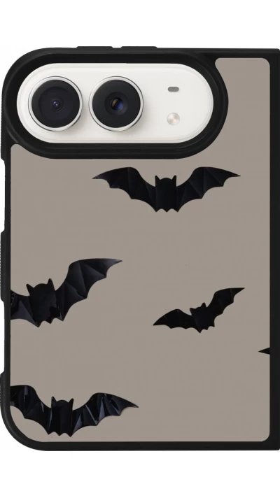 Coque iPhone Duo - Silicone rigide noir Halloween 2026 Bats