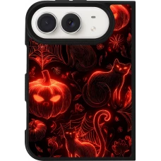Coque iPhone Duo - Silicone rigide noir Halloween 2026 Pattern Halloween