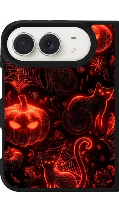 Coque iPhone Duo - Silicone rigide noir Halloween 2026 Pattern Halloween