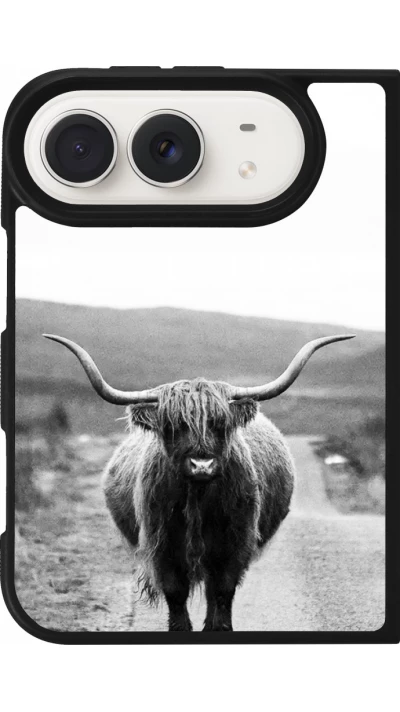 Coque iPhone Duo - Silicone rigide noir Highland cattle