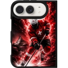 Coque iPhone Duo - Silicone rigide noir Hockey World Championship Player