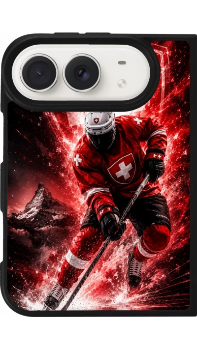 Coque iPhone Duo - Silicone rigide noir Hockey World Championship Player