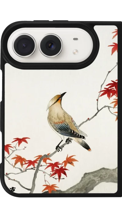 Coque iPhone Duo - Silicone rigide noir Japanese Bird