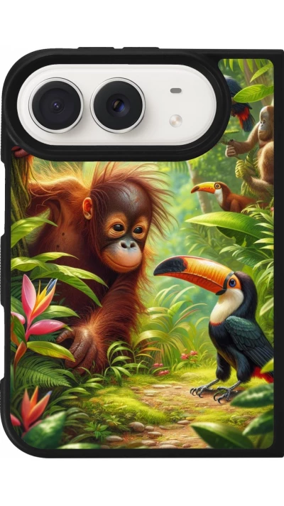 iPhone Duo Case Hülle - Silikon schwarz Tropischer Dschungel Tayrona