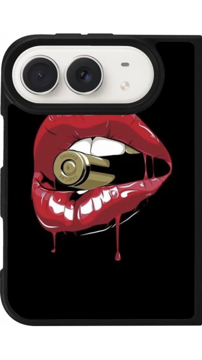 iPhone Duo Case Hülle - Silikon schwarz Lips bullet