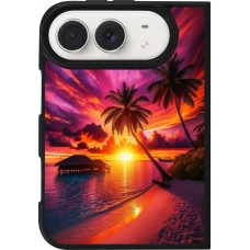 iPhone Duo Case Hülle - Silikon schwarz Malediven Abenddämmerung Glückseligkeit