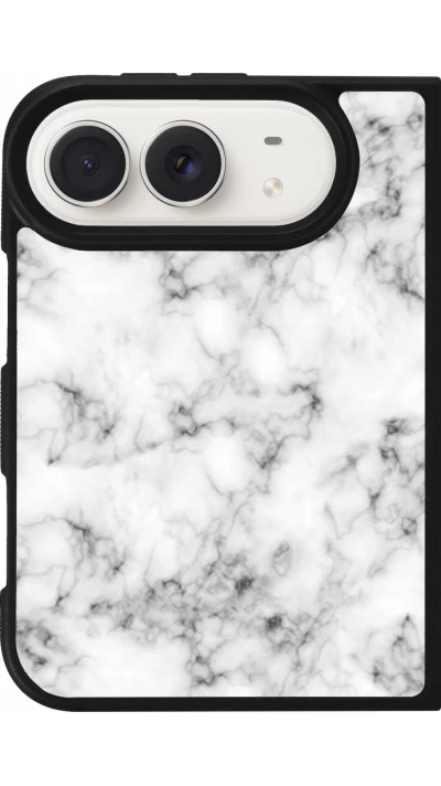 Coque iPhone Duo - Silicone rigide noir Marble 01