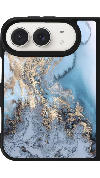 Coque iPhone Duo - Silicone rigide noir Marble 04