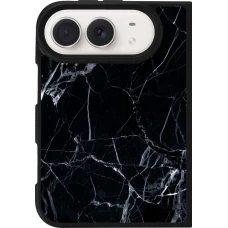 Coque iPhone Duo - Silicone rigide noir Marble Black 01