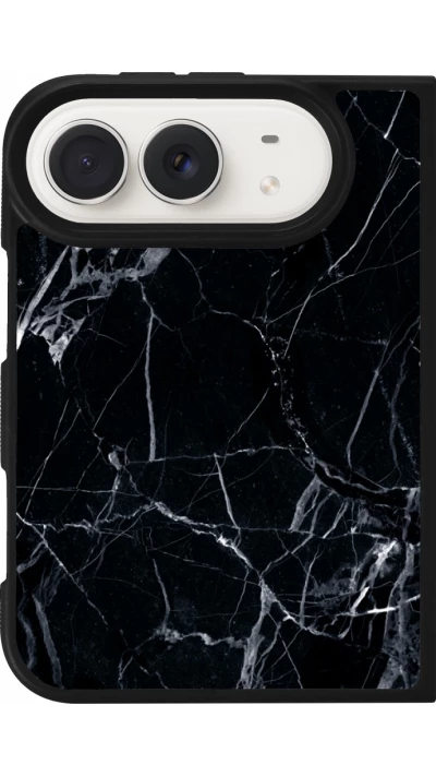 Coque iPhone Duo - Silicone rigide noir Marble Black 01