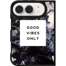 iPhone Duo Case Hülle - Silikon schwarz Marble Good Vibes Only