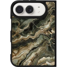 iPhone Duo Case Hülle - Silikon schwarz Oliv Marmor