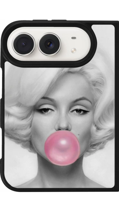 Coque iPhone Duo - Silicone rigide noir Marilyn Bubble