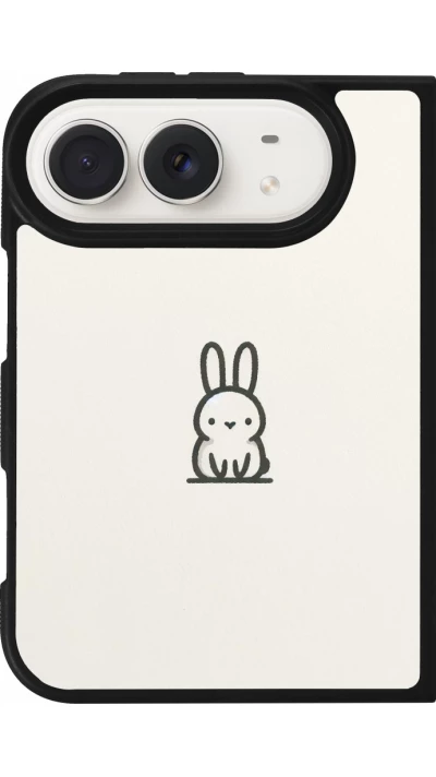 Coque iPhone Duo - Silicone rigide noir Minimal bunny cutie