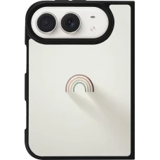 iPhone Duo Case Hülle - Silikon schwarz Mini Regenbogen Minimal