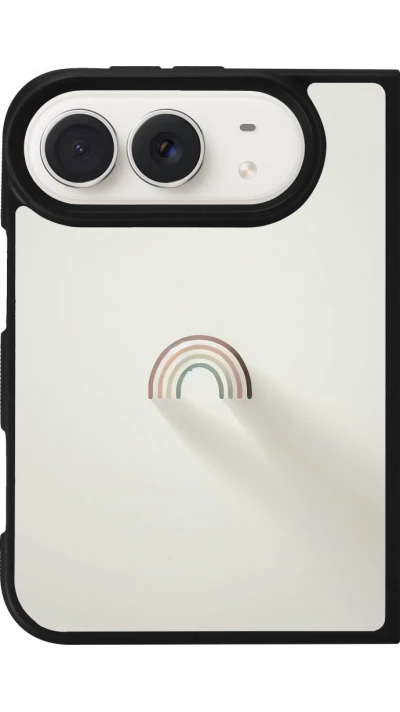 Coque iPhone Duo - Silicone rigide noir Mini Rainbow Minimal