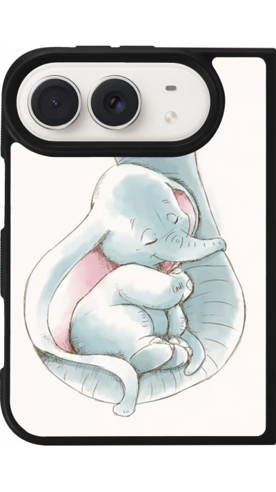 Coque iPhone Duo - Silicone rigide noir Mom 1903