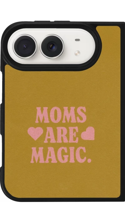 Coque iPhone Duo - Silicone rigide noir Mom 2026 Are Magic