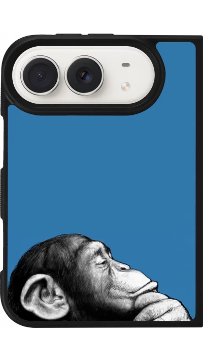 Coque iPhone Duo - Silicone rigide noir Monkey Pop Art