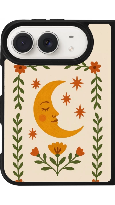 Coque iPhone Duo - Silicone rigide noir Half moon stamp 2026