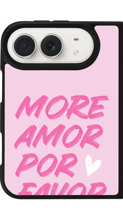 Coque iPhone Duo - Silicone rigide noir More amor porfavor