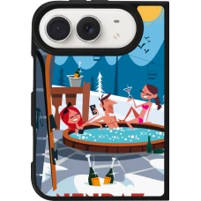 iPhone Duo Case Hülle - Silikon schwarz Nendaz Mountain Jacuzzi