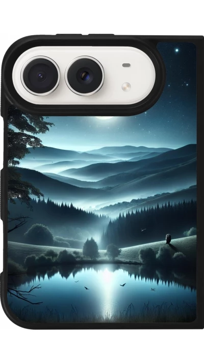 Coque iPhone Duo - Silicone rigide noir Night Sky View