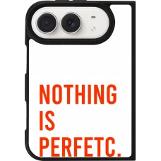 Coque iPhone Duo - Silicone rigide noir Nothing is Perfetc