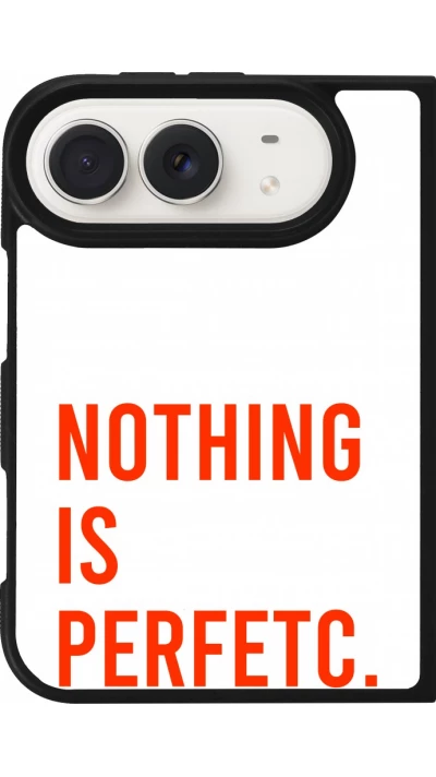 Coque iPhone Duo - Silicone rigide noir Nothing is Perfetc