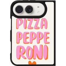 Coque iPhone Duo - Silicone rigide noir Pizza pepperoni 2026