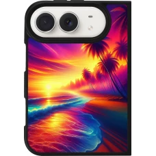 iPhone Duo Case Hülle - Silikon schwarz Strand Sonnenuntergang auffällig