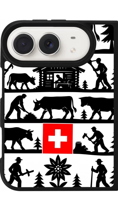 Coque iPhone Duo - Silicone rigide noir Poya Suisse 1