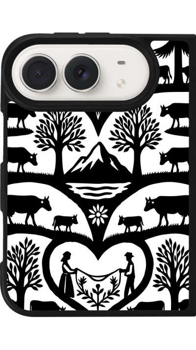 Coque iPhone Duo - Silicone rigide noir Poya Suisse 2