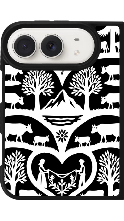 Coque iPhone Duo - Silicone rigide noir Poya Suisse 2 noir